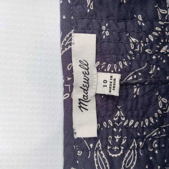 Madewell Quilted Sweetheart Crop Top Midnight. NWT (size 10) - Picture 3 of 8